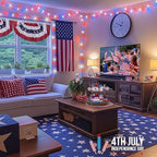 Red White and Blue Lights, 200 LED 4th of July Lights Plug in, alternate view 5