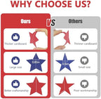 Red White and Blue Star Garland Banner Streamers 59 FT 2.76 Inch, Paper, alternate view 4