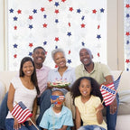 Red White and Blue Star Garland Banner Streamers 59 FT 2.76 Inch, Paper, alternate view 6