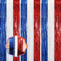 Red White Blue Foil Fringe Backdrop Curtains,3.3x8.2ft, 3 Pack in 3.3x8.2ft