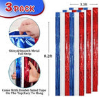 Red White Blue Foil Fringe Backdrop Curtains,3.3x8.2ft, 3 Pack in 3.3x8.2ft, alternate view 3