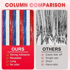 Red White Blue Foil Fringe Backdrop Curtains,3.3x8.2ft, 3 Pack in 3.3x8.2ft, alternate view 6