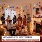 Red White Blue Patriotic String Lights 20FT 40 LED Star Fairy Lights Decor, alternate view 2