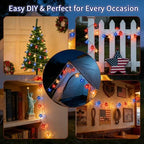 Red White Blue Patriotic String Lights 20FT 40 LED Star Fairy Lights Decor, alternate view 5