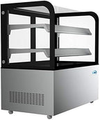 Refrigerated Bakery Display Case for Cakes, Pies, and Pastries, 48” Stainless Steel Frame, Curved Glass Front, alternate view