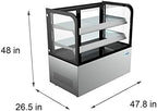 Refrigerated Bakery Display Case for Cakes, Pies, and Pastries, 48” Stainless Steel Frame, Curved Glass Front, alternate view