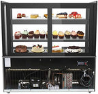 Refrigerated Bakery Display Case for Cakes, Pies, and Pastries, 48” Stainless Steel Frame, Curved Glass Front, alternate view