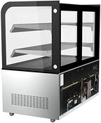 Refrigerated Bakery Display Case for Cakes, Pies, and Pastries, 48” Stainless Steel Frame, Curved Glass Front, alternate view