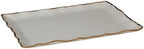 Regency Gold Porcelain Rectangular Platter with Scalloped Edges, Metallic Gold Rim, 16x11.75in, Elegant Serving, alternate