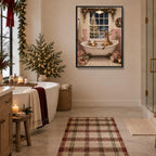 Reindeer in Bathtub Framed Christmas Wall Art, Christmas Bathroom Decor, alternate view 4