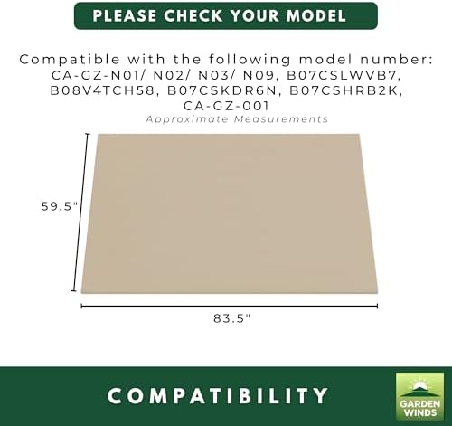 Reinforced Replacement Canopy Top Cover Compatible with The Ca-Gz-N01/N02/N03/N09 Cobana 8' x 4.6' Grill Gazebo, alternate