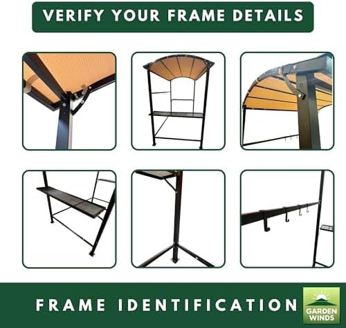 Reinforced Replacement Canopy Top Cover Compatible with The Ca-Gz-N01/N02/N03/N09 Cobana 8' x 4.6' Grill Gazebo, alternate