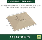 Reinforced Replacement Canopy Top Cover Compatible with The GHG-0909DP-NT, GHG-0808DP-beige ABCCANOPY 8' x 8', alternate view