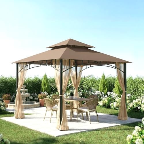 Reinforced Replacement Canopy Top Cover Compatible with The L-GZ136PST and L-GZ136PST-2 Madaga 10' x 10' Gazebo, alternate