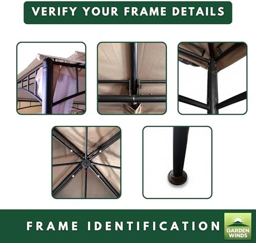 Reinforced Replacement Canopy Top Cover Compatible with The L-GZ136PST and L-GZ136PST-2 Madaga 10' x 10' Gazebo, alternate