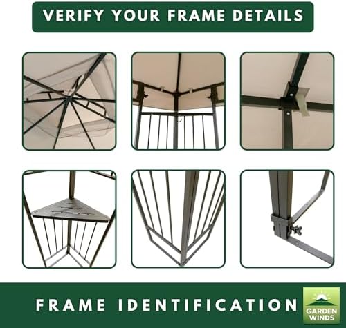Reinforced Replacement Canopy Top Cover Compatible with The MS10-301-004-01 Mainstays 2020 Easy Assembly 10' x, alternate