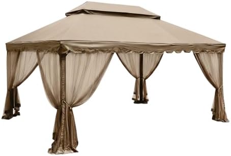 Reinforced RipLock 350 Replacement Canopy Top and Netting Set Compatible with Garden Oasis 12' x 16' Gazebo