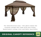 Reinforced RipLock 350 Replacement Canopy Top and Netting Set Compatible with Garden Oasis 12' x 16' Gazebo, alternate view 6