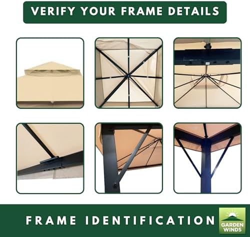 Reinforced RipLock 350 Replacement Canopy Top Cover Compatible with Laurel Canyon 10' x 10' Gazebo Models, alternate view 6