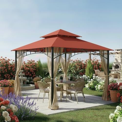 Reinforced RipLock 350 Replacement Canopy Top Cover Compatible with Madaga 10' x10' Gazebo Models L-GZ136PST, alternate view