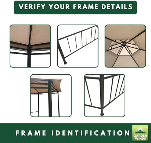 Reinforced RipLock 350 Replacement Canopy Top Cover Compatible with Outsunny Hexagon 12' x 12' Gazebo Model, alternate view 6
