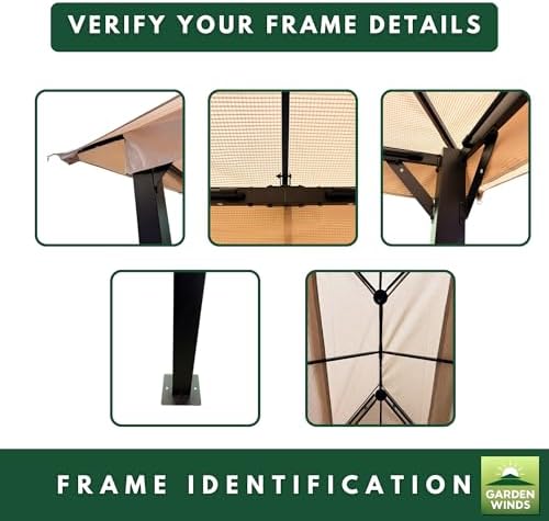 Reinforced RipLock 350 Replacement Canopy Top Cover Compatible with the Aoxun 10’ X 12’ Gazebo Models, alternate view 4