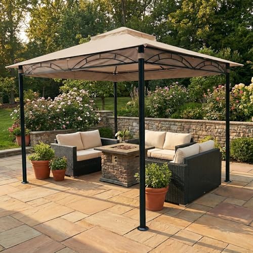 Reinforced RipLock 350 Replacement Canopy Top Cover Compatible with Warm Springs Palm Springs 9' x 11 'Gazebo, alternate view