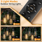 Remote Control Outdoor String Lights Waterproof, 100FT LED Outside Lights with Shatterproof Bulbs, Dimmable, alternate view 5