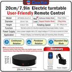 Remote Motorized Electric Turntable Rotating Display Stand Spinning Rotating Platform 360 Photography Turntable, alternate