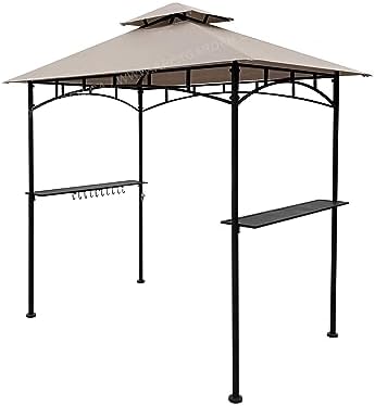 Replacement Canopy Top CAN ONLY FIT for model #L-GG001PST-F 8' X 5' Brown Double Tiered Canopy Grill BBQ Gazebo