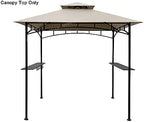 Replacement Canopy Top CAN ONLY FIT for model #L-GG001PST-F 8' X 5' Brown Double Tiered Canopy Grill BBQ Gazebo, alternate