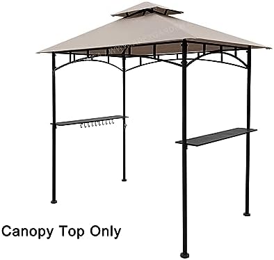 Replacement Canopy Top CAN ONLY FIT for model #L-GG001PST-F 8' X 5' Brown Double Tiered Canopy Grill BBQ Gazebo, alternate