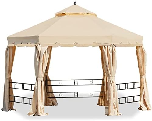 Replacement Canopy Top Cover Compatible with The Erommy 12ft Hexagon Gazebo - Riplock 350