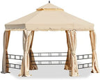 Replacement Canopy Top Cover Compatible with The Erommy 12ft Hexagon Gazebo - Riplock 350