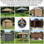Replacement Canopy Top for Lowe's Allen Roth 10X12 Gazebo #GF-12S004B-1 (Grey) in Grey, alternate view 4