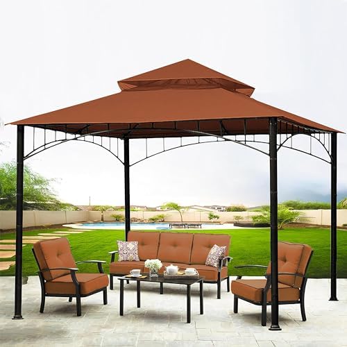 Replacement Cover Compatible with Target Madaga 10x10 Gazebo Model L-GZ136PST and Havana Gazebo, (Rust Red), alternate view 2