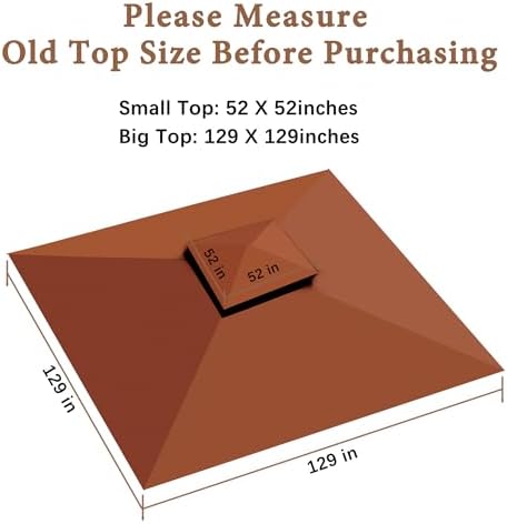 Replacement Cover Compatible with Target Madaga 10x10 Gazebo Model L-GZ136PST and Havana Gazebo, (Rust Red), alternate view 4