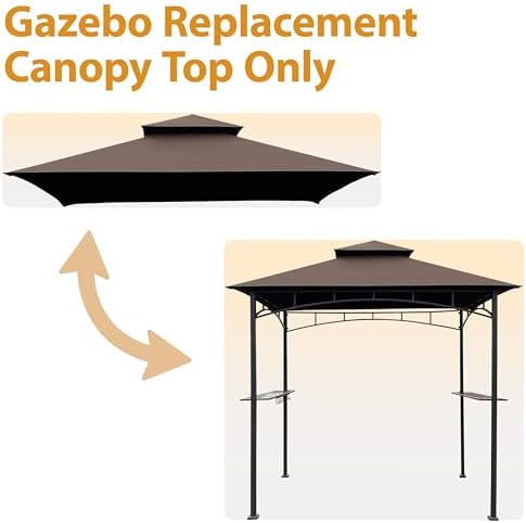 Replacement Gill Gazebo BBQ Canopy Top for Model #L-GG001PST-F,8x5 Gazebo Grill Canopy BBQ Gazebos Top, alternate view 6