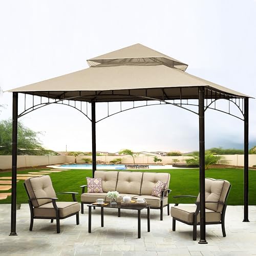 Replacement roof Compatible with Target Madaga Gazebo 10x10 Model L-GZ136PST (Light Beige) in Light Beige, alternate view 2