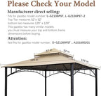 Replacement roof Compatible with Target Madaga Gazebo 10x10 Model L-GZ136PST (Light Beige) in Light Beige, alternate view 4