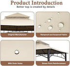 Replacement roof Compatible with Target Madaga Gazebo 10x10 Model L-GZ136PST (Light Beige) in Light Beige, alternate view 5