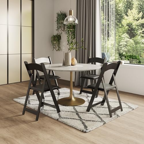 Resin Folding Chairs, Padded Seat, 800 lb, Black, 500 Pack in Black, alternate view 2