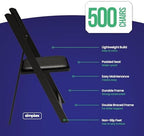 Resin Folding Chairs, Padded Seat, 800 lb, Black, 500 Pack in Black, alternate view 3