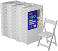 Resin Folding Chairs, Padded Seat, 800 lb, White, 100 Pack in White