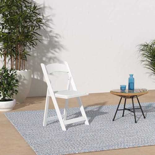 Resin Folding Chairs, Padded Seat, 800 lb, White, 100 Pack in White, alternate view 2