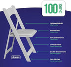 Resin Folding Chairs, Padded Seat, 800 lb, White, 100 Pack in White, alternate view 3
