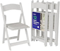 Resin Folding Chairs, Padded Seat, 800 lb, White, 12 Pack in White