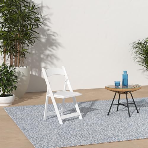 Resin Folding Chairs, Padded Seat, 800 lb, White, 24 Pack in White, alternate view 2