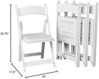 Resin Folding Chairs, Padded Seat, 800 lb, White, 24 Pack in White, alternate view 3