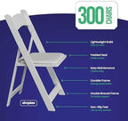 Resin Folding Chairs, Padded Seat, 800 lb, White, 300 Pack in White, alternate view 2